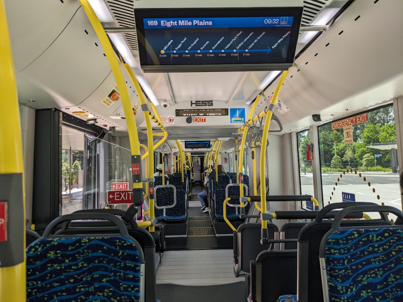 Interior of bi-articulated electric bus
Interior of bi-articulated electric bus

