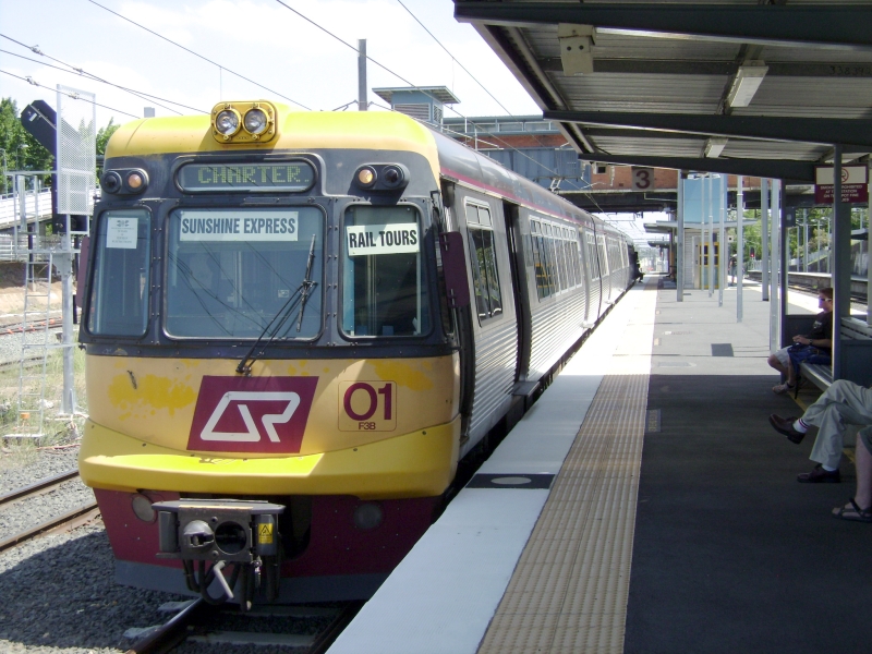 EMU 01 
EMU 01 at Corinda.  Tour - thirty years of QR electric suburban trains. 21 Nov 2009
