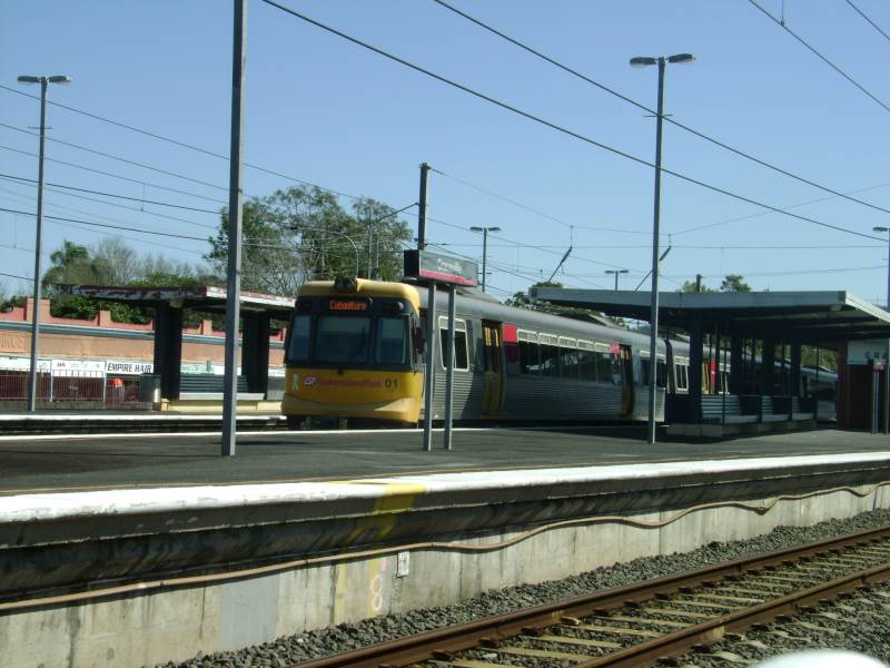 EMU 01 at Graceville
EMU 01 on a Caboolture service at Graceville station.  2013
