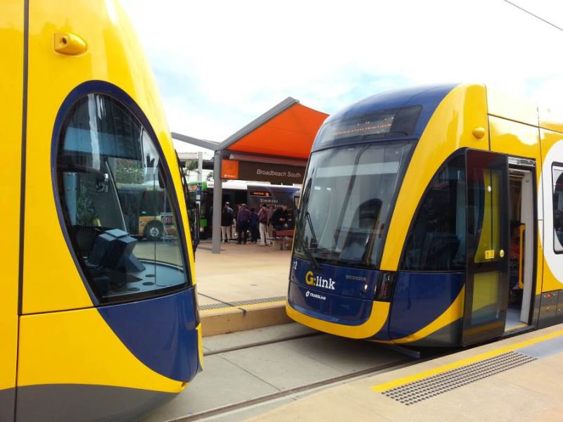 G:link
Trams at Broadbeach South 2014.
