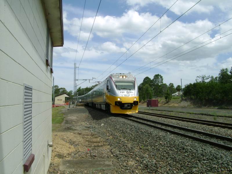 Electric tilt train  Traveston
Electric tilt train passing through Traveston
